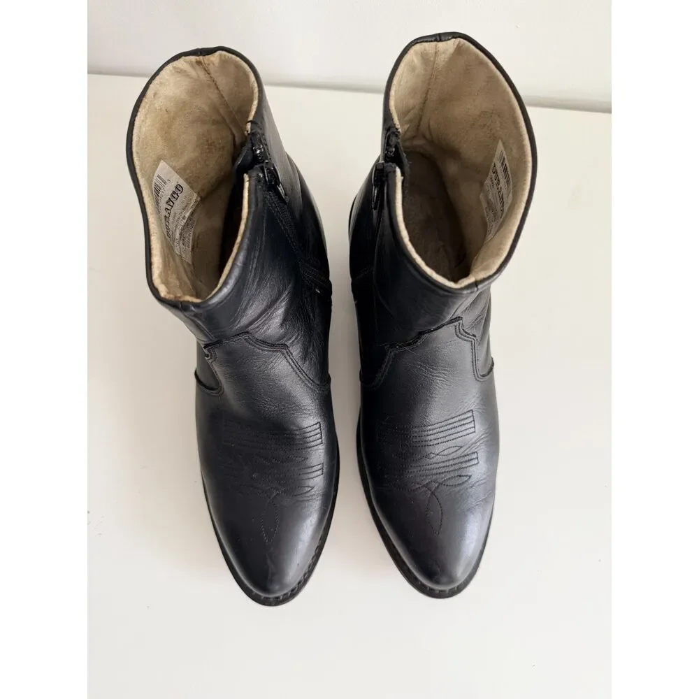 Durango DB950 Men's 7.5EE Black Leather Side Zip Western Ankle Cowboy Boots USA
